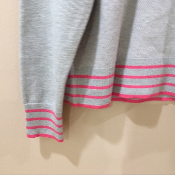 Marled Heart Valentines Sweater Pullover  Stretch Grey Pink Size M new - Picture 6 of 6